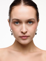 Серьги "Whale Amour" silver черный агат