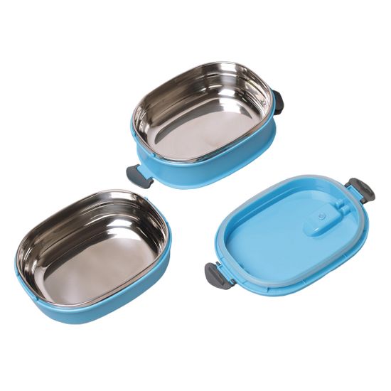 Ланч бокс двойной 1800 мл. Kamille КМ 2109 пластик, нержавеющая сталь