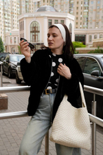 Плетеная сумка 2 в 1 белый