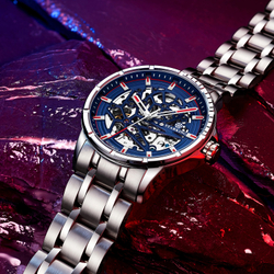 STARKING Automatic Mechanical Movement Watch Men"s Watches Blue Dial