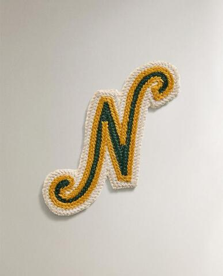 ZARA HOME ТЕРМОКЛЕЮЩАЯСЯ ХЛОПКОВАЯ НАШИВКА "N", РАЗНОЦВЕТНЫЙ