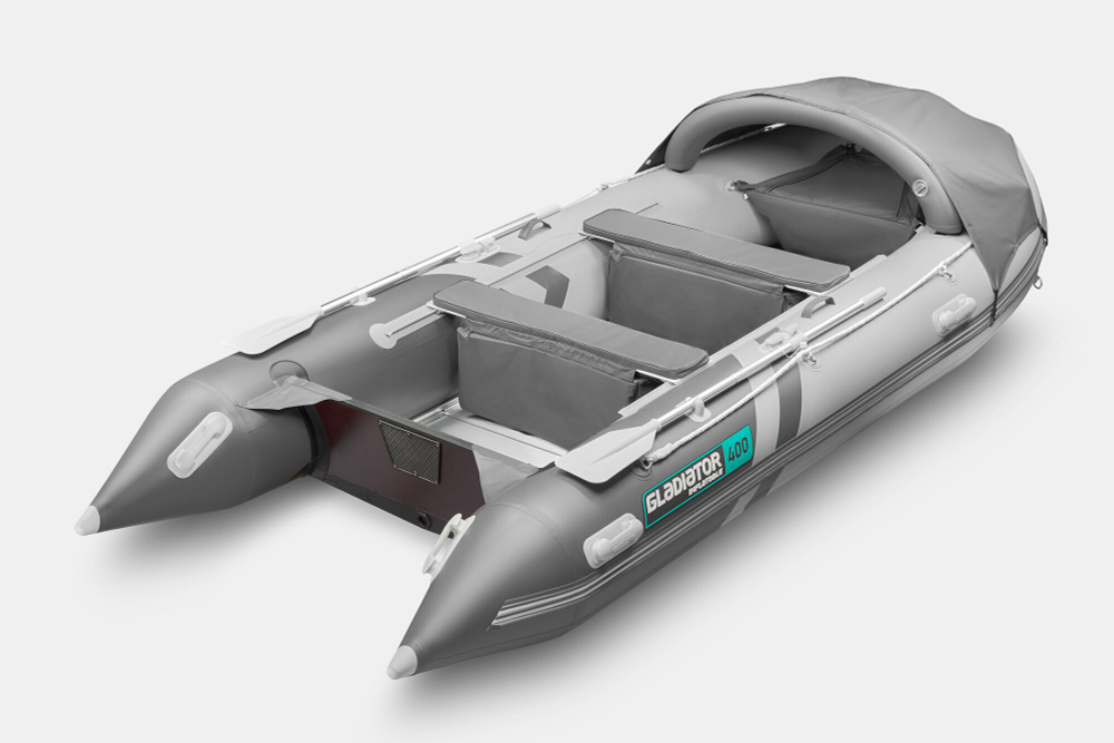 Надувная лодка GLADIATOR C400AL светло-темносерый