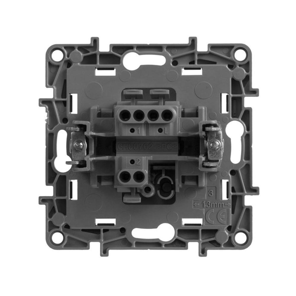 Переключатель 1-кл. СП Etika 10А IP20 250В 10AX авт. зажимы механизм алюм. IEK 672405