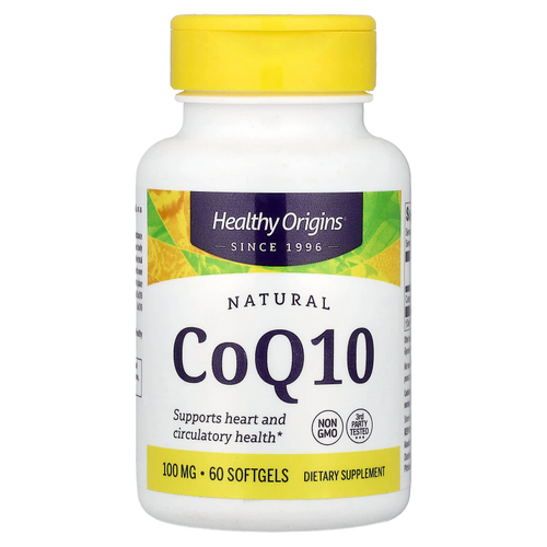 Healthy Origins, натуральный коэнзим Q10, 100 мг, 60 капсул