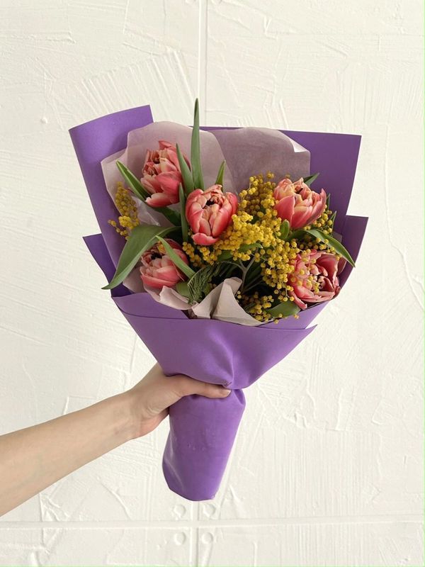 Букет цветов "Карамельная весна"