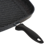 Сковорода-гриль алюминий, 26 см, антипригарное покрытие, Vari, Каменная, черная, EVKB-36126