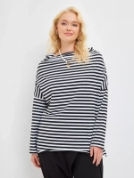 Лонгслив тельняшка оверсайз с вырезом лодочка в полоску
