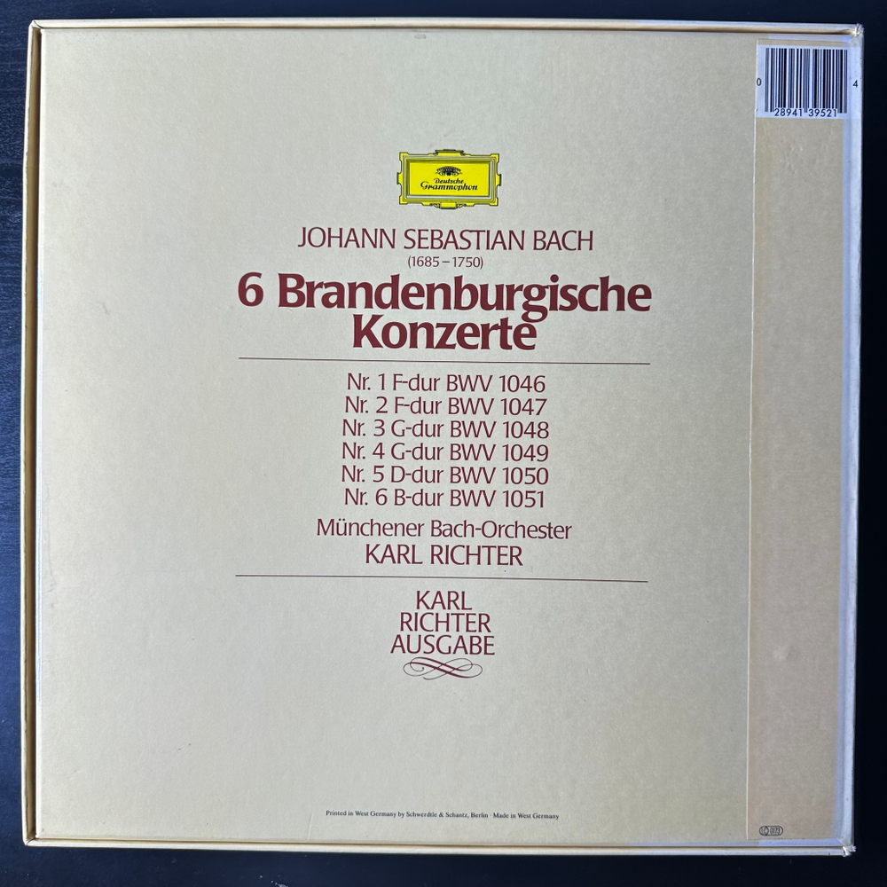 Бах - 6 Бранденбургских концертов 2LP (Германия)