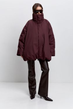 Куртка-баллон зимняя Айсель винного цвета