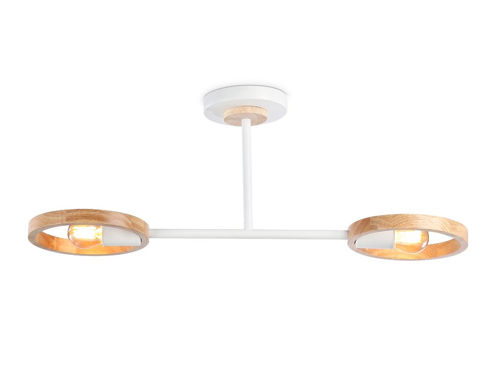 Подвесной светильник со сменной лампой TR8243/2 WH/LWD белый/светлое дерево E27/2 max 40W 590*165*220