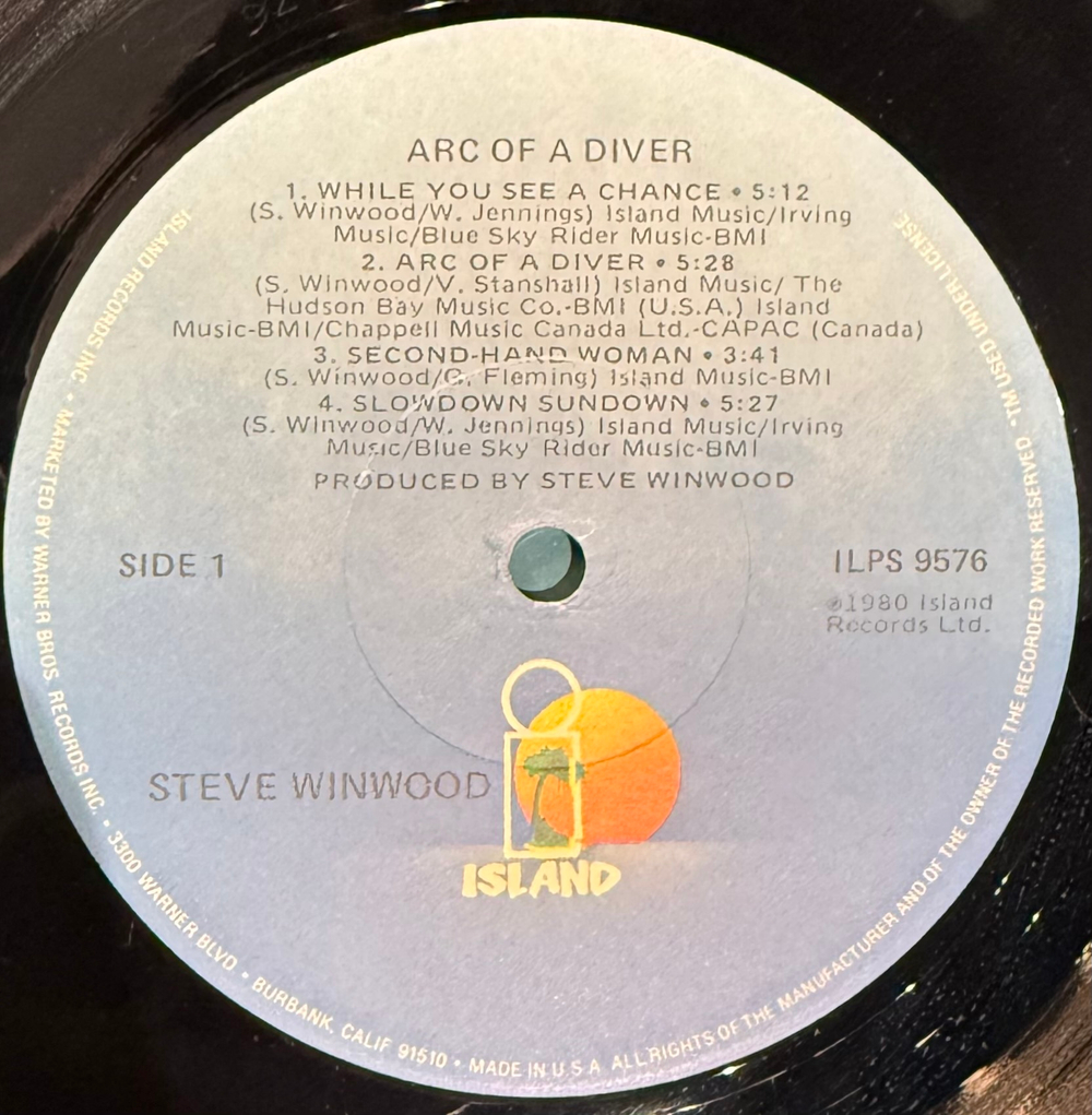 Виниловая пластинка Steve Winwood ‎– Arc Of A Diver LP