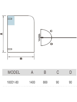 Ограждение на ванну WeltWasser  WW100 Арт. 100D1-80  10000001224 прямоугольная-ассиметричная