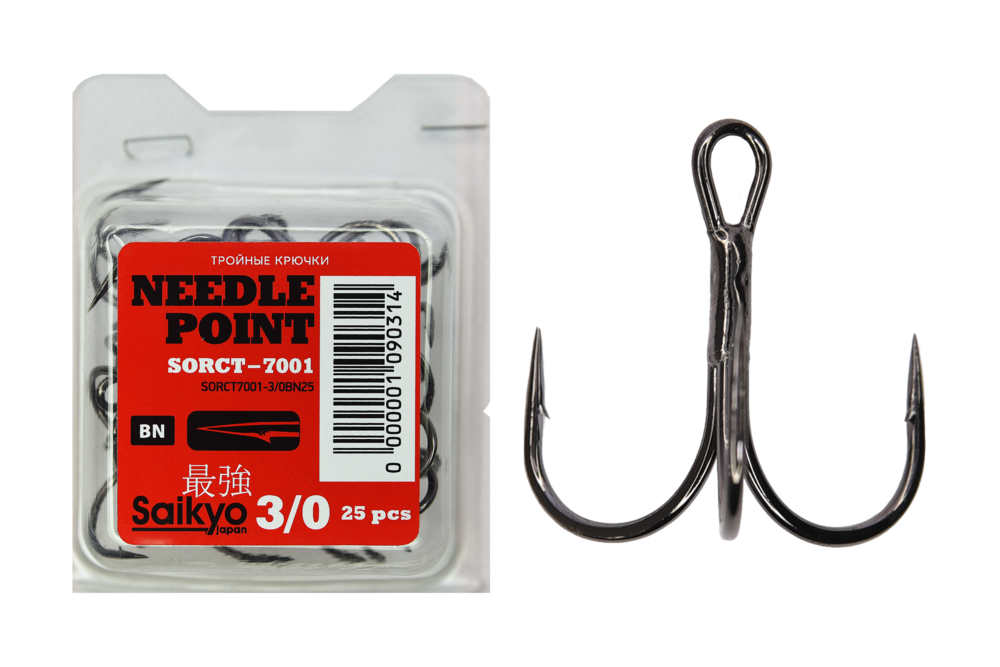 Крючки Saikyo тройн.7001BN №3/0 (25шт)