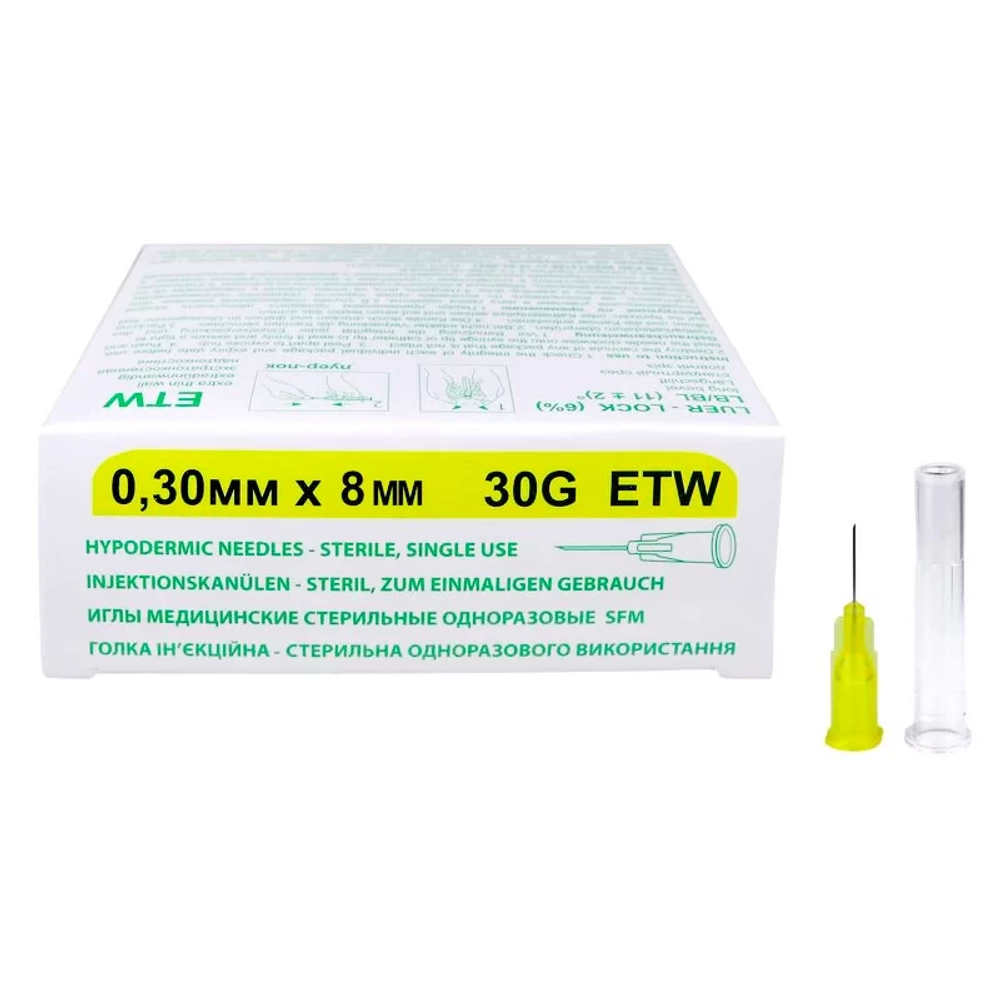 Игла для мезотерапии SFM ETW 30G 0,30 х 8 мм 50 шт