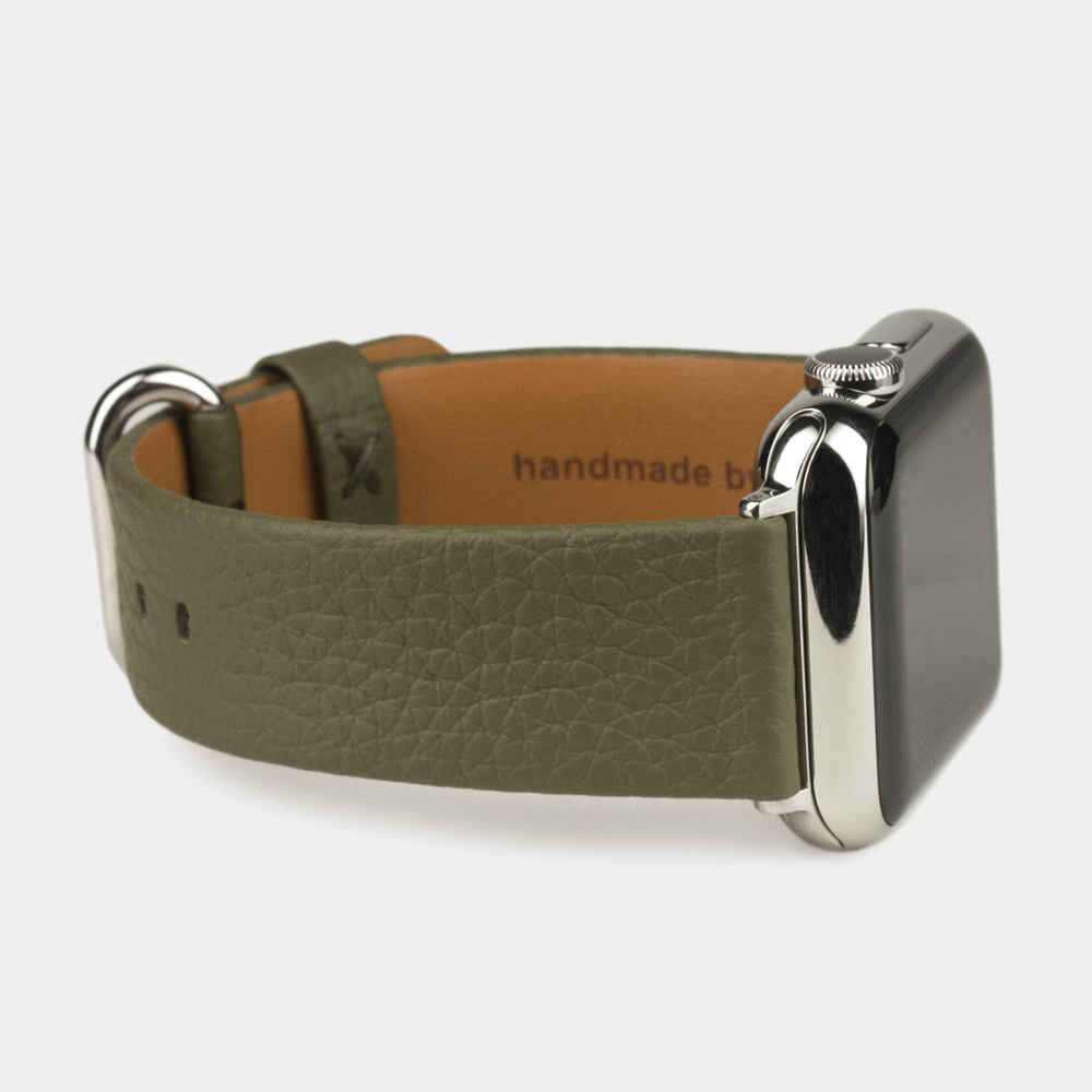 Ремешок кожаный для Apple Watch 40/41mm Classic зеленого цвета