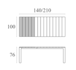 Стол пластиковый раздвижной Siesta Contract Atlantic Table 140/210, черный