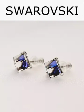 Серьги-гвоздики Миражи с синими кристаллами Swarovski