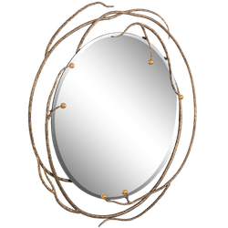 Настенное круглое зеркало Calipso (Калипсо) Каштан Найт Амбер