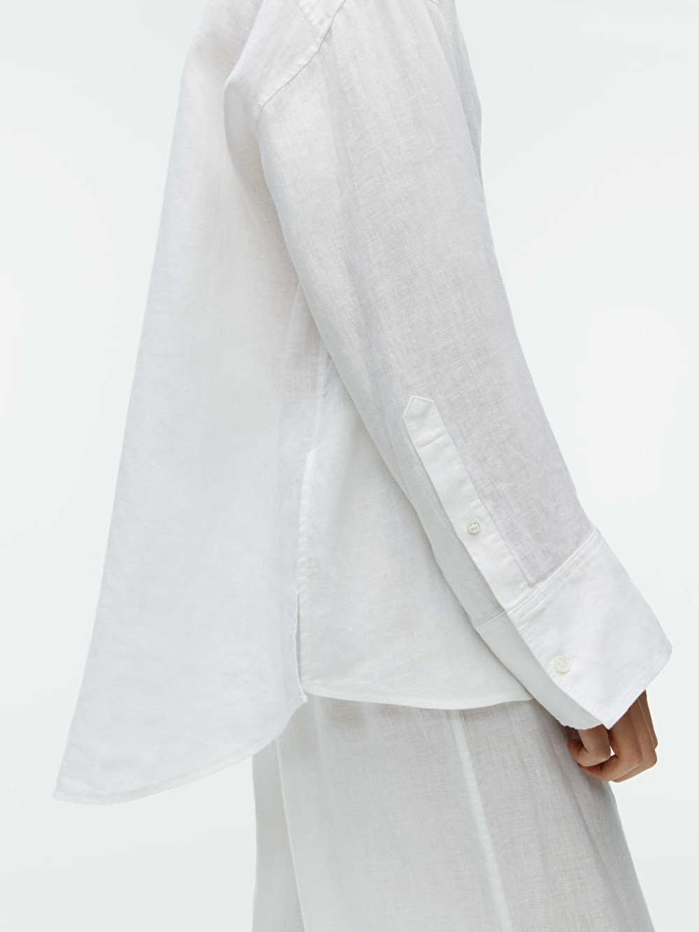 ARKEТ ЛЬНЯНАЯ РУБАШКА СВОБОДНОГО КРОЯ, БЕЛЫЙ