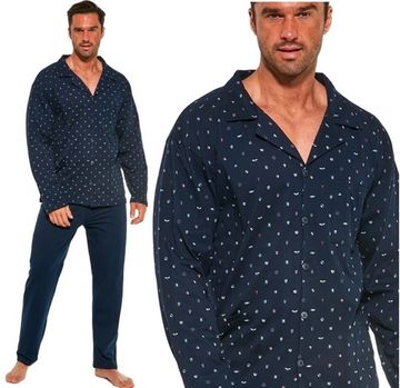 Пижама мужская для больших мужчин на пуговицах с длинным рукавом и брюками  Cornette 114/50 XL