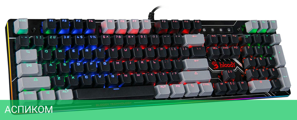Клавиатура A4Tech Bloody B808N черный/серый