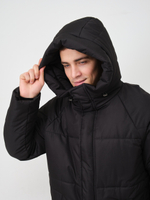 Куртка черная мужская зимняя с капюшоном мембрана