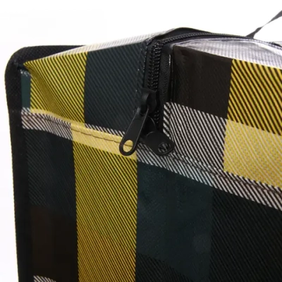 Сумка хозяйственная с внешним карманом « БАУЛ», цвет жёлтый/чёрный, 70*55*23см