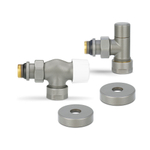 Комплект радиаторных клапанов осевой Varmega VMDV12 серый - 3/4" x 1/2" (НР/НР-американка, PN10, Tmax 110°C, O-ring)