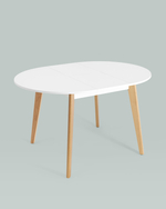 Стол Rondo 100-135*100 бук/белый