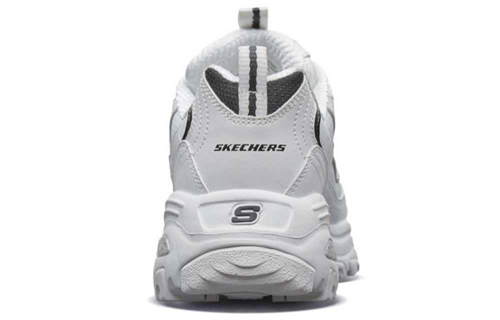 Skechers D'LITES little white bear black label little white bear low-cut daddy shoes women's white and black