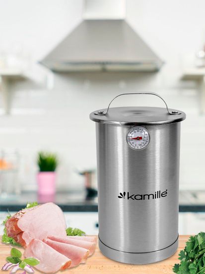 Ветчинница из нержавеющей стали с термометром 1,5 л. Kamille КМ-6506