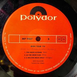 Винтажная виниловая пластинка LP Rory Gallagher Irish Tour 74 (Japan 1974) (No Obi)