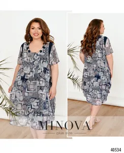 Платье 441Б-серый Minova