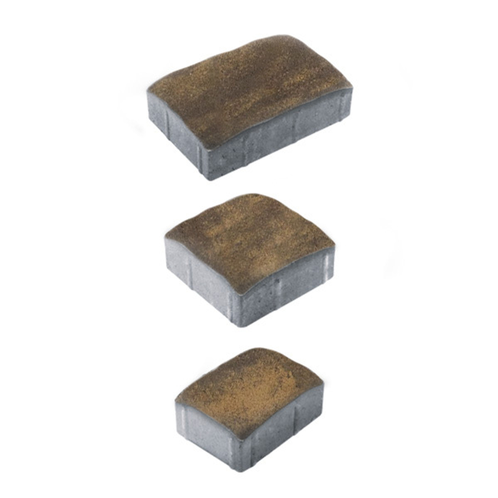 Тротуарная плитка УРИКО, комплект из 3 видов плит, Листопад гладкий Мокко