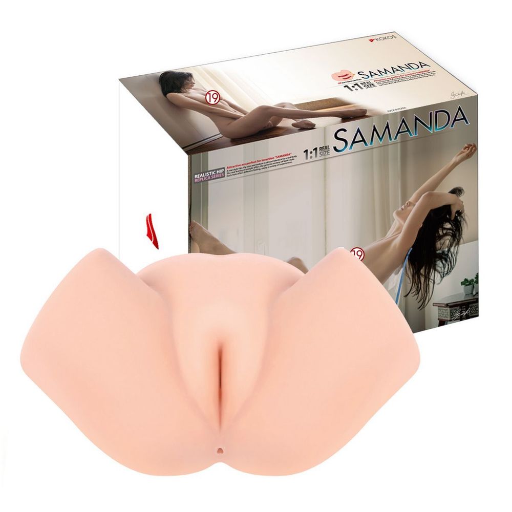M01-003-07D / Samanda, мастурбатор  3D вагина,анус полуторс, без вибрации c двойным слоем материала