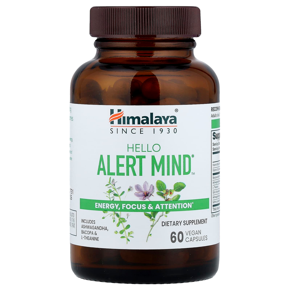 Himalaya, Hello Alert Mind™, 60 веганских капсул