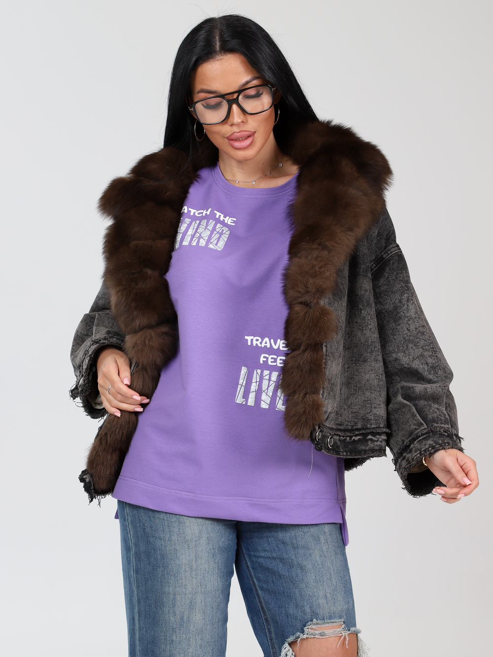 Джемпер "Свайп" лила