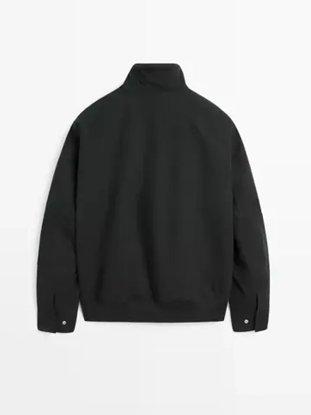 Massimo Dutti Куртка c деталями в виде налокотников, темно-синий