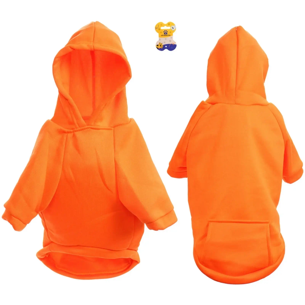 Кофта - толстовка для мелких пород собак «BRO Style», цвет оранжевый, р L (на флисе)