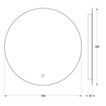 Зеркало Evoform с LED-подсветкой 12 W Ø50 см Сенсорный выключатель Теплый белый свет