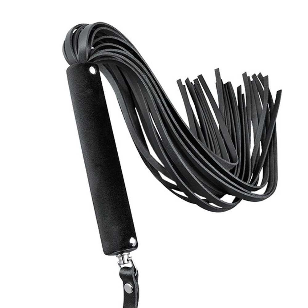 Черная кожаная плеть-флоггер 84см Bior Toys Notabu Real Leather NTB-80704