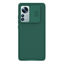 Чехол двухкомпонентный зеленого цвета от Nillkin CamShield Pro для Xiaomi Mi 12 Pro, усиленный с защитной шторкой для камеры