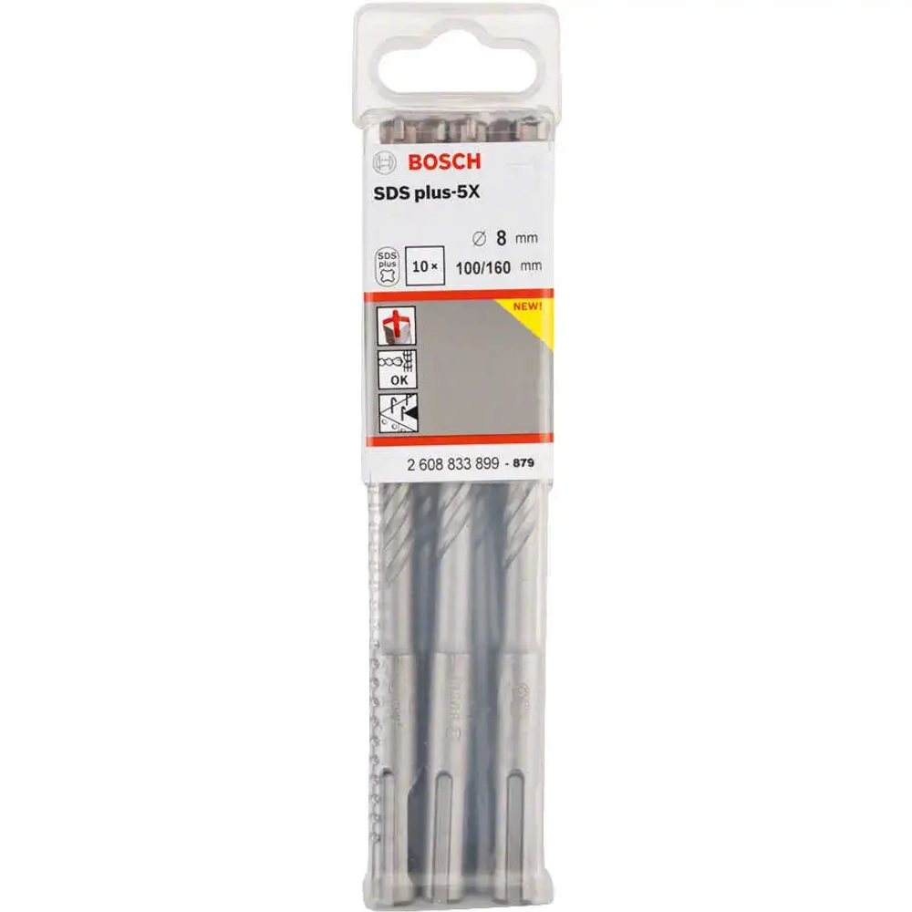 Бур по бетону SDS plus-5X 8x100x160 мм, 10 шт. BOSCH 2608833899