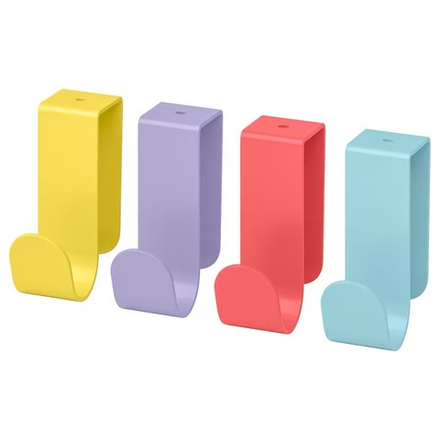 ЛЭТТХЕТ LATTHET Набор крючков 4 шт, разноцветные