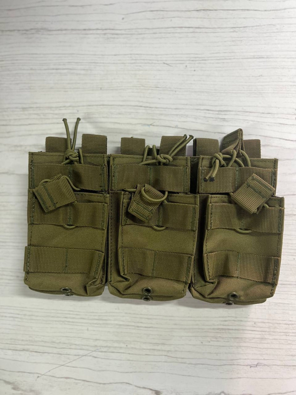 Подсумок тройной для 6 магазинов олива