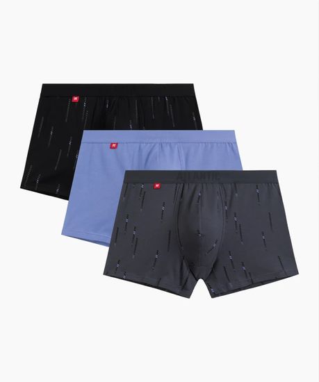 Трусы мужские боксеры (3шт) Atlantic 3MH-210, черный + светло-голубой + графитовый