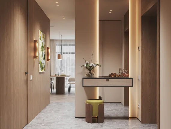 Пуф Lagom (янтарный FiberGuard, орех)