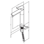 Смеситель для раковины, высокий, розовое золото AM.PM X-Joy F85A92044