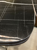 Стол разд Пристенный пластик подстолье хром Ст-ца черный тунис