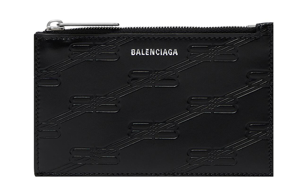 Balenciaga Cow Leather Coin Purse, Card Holder Regular Women"s Black